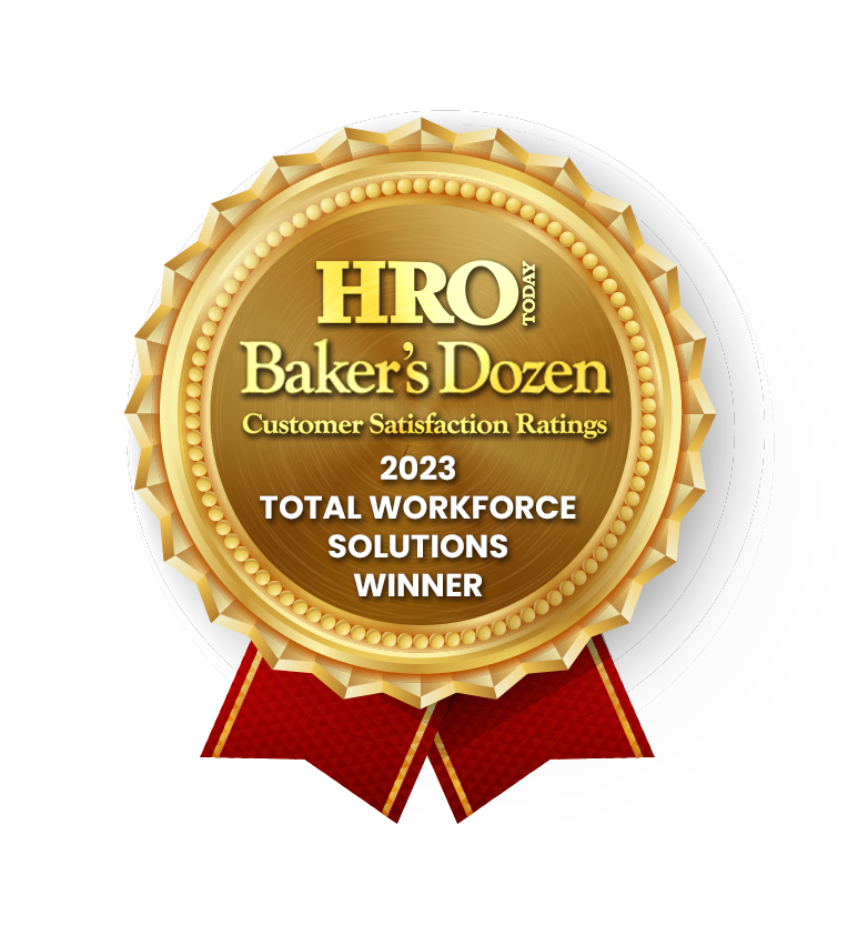 HRO Baker's Dozen total workforce solution winner 2023.